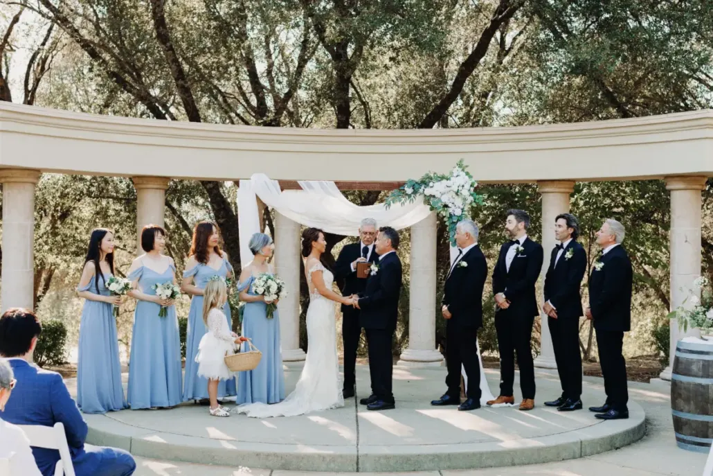 silver wedding at david girard vineyards wedding venue