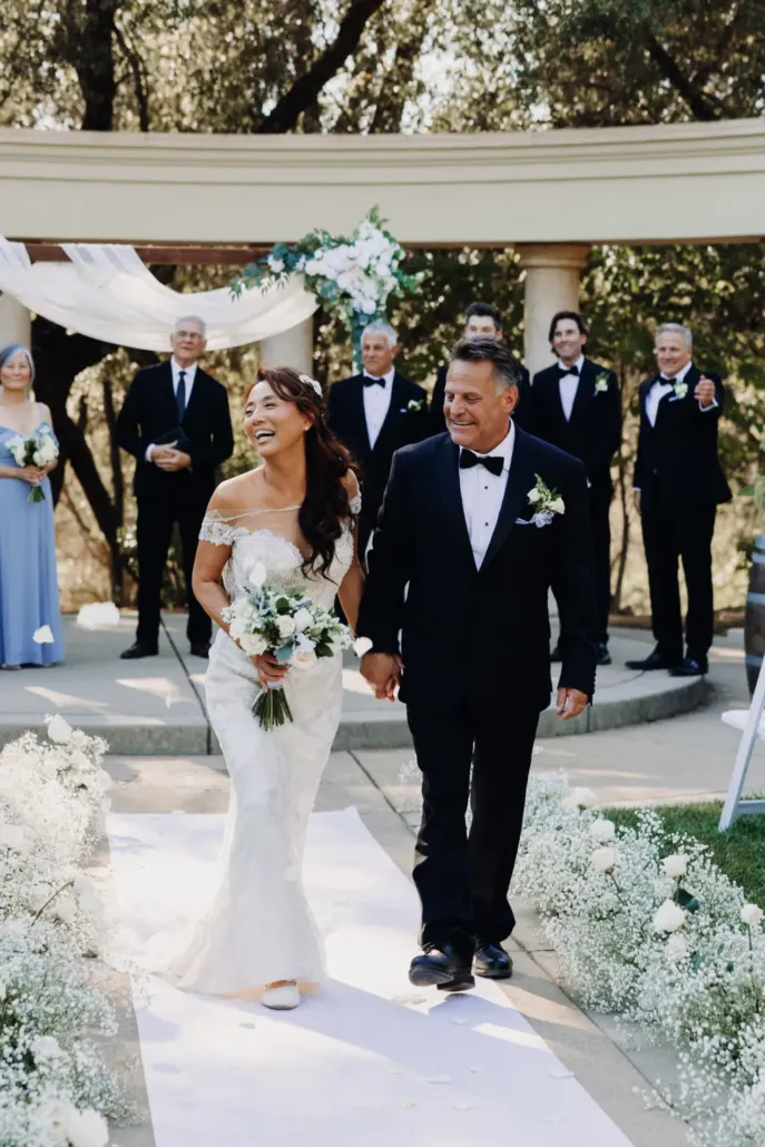 silver wedding at david girard vineyards wedding venue