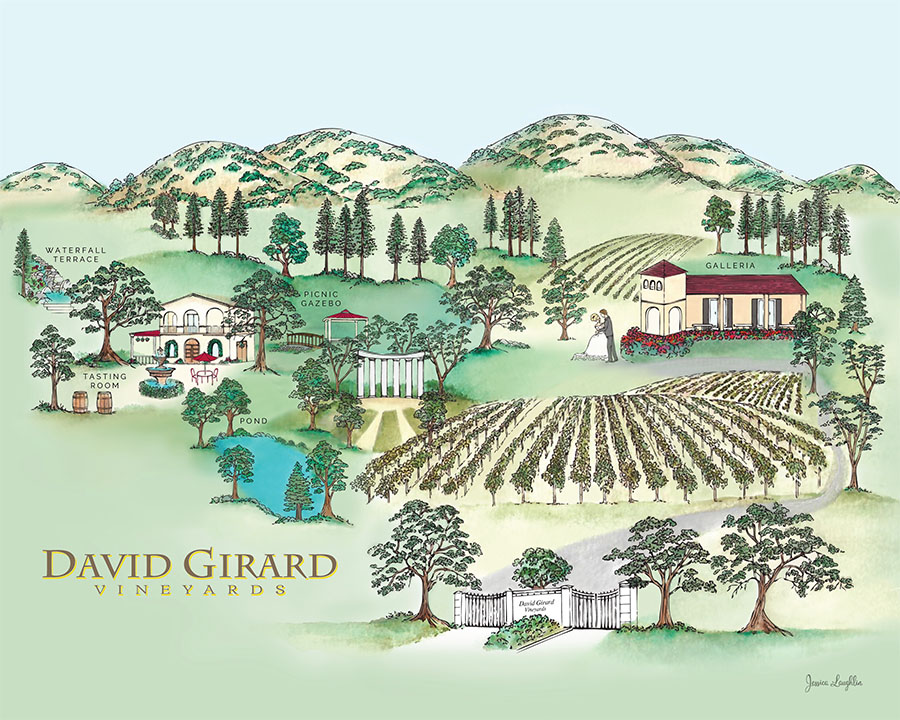 David Girard Vineyards Map